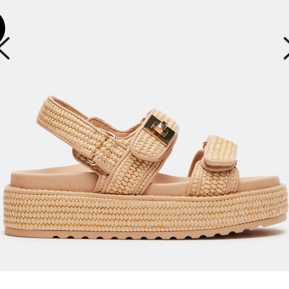 Steve Madden Bigmona Natural Raffia  Sandals